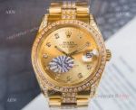 Swiss Copy Yellow Gold Rolex Datejust Diamond Watches For Men